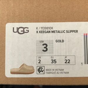 COPY - KIDS KEEGAN METALLIC UGG PLUSH FAUX FUR LINED SLIPPERS FOR KIDS